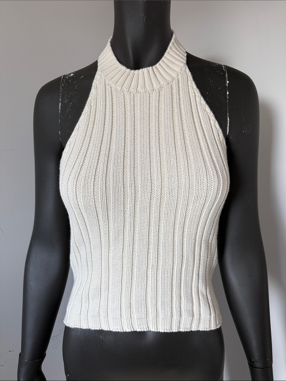 Vintage Esprit Collection Cotton Cable Knit Halter Top Size S